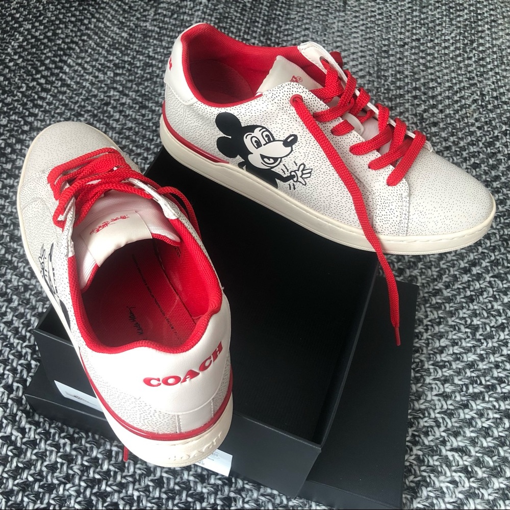 COACH Disney Mickey Mouse X Keith Haring Clip Low Top Sneaker. - Picture 3 of 7